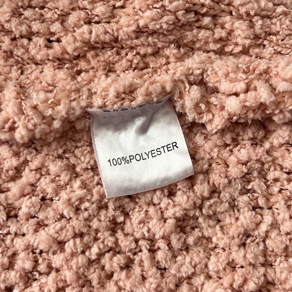 Merokeety Popcorn Textured Long 2 Pocket Sweater Cardigan - Blush Pink - Size S - Picture 8 of 8